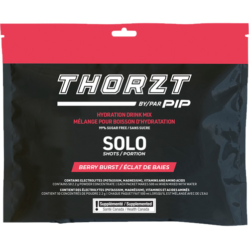THORZT Sugar-Free Solo Shot Hydration Drink Mix, Single Serve, Berry Burst - PIP Global Safety SSSFBBCA