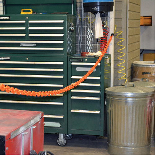 Magnetic Chain Barrier Warehouse Kit, Orange, 2" Link, 15' Length - Mr. Chain 77412