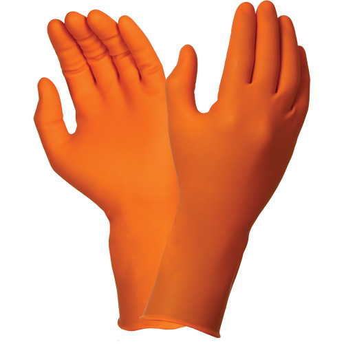 Gants jetables TOUCHNTUFF 93-800, 7.5/8, Latex/N&eacute;opr&egrave;ne/Nitrile, 23,6-mils, Sans poudre, Orange - Ansell 93800080