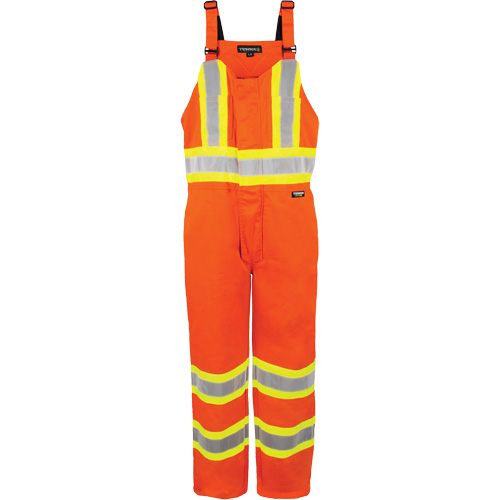 Salopette non doubl&eacute;e haute visibilit&eacute;, Petit, Orange haute visibilit&eacute; - Barry & Boulerice 116582ORS