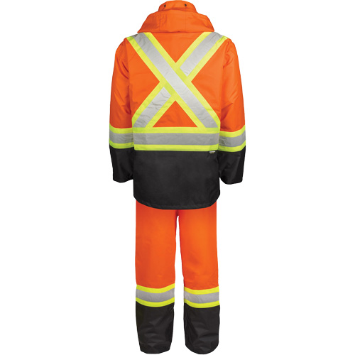 High-Visibility 150-Deniers Rain Suit, Polyester, Medium, High Visibility Orange - Barry & Boulerice 116586ORM