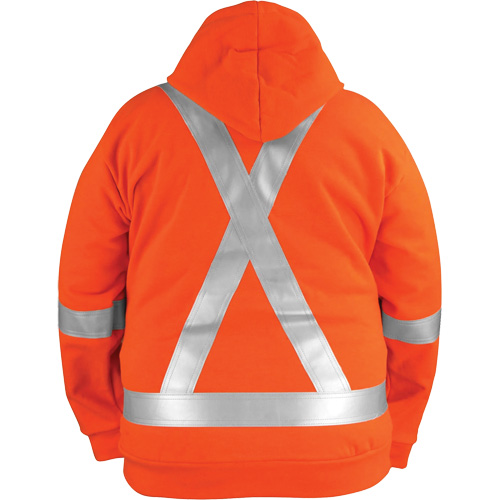 High-Visibility Wind Resistant Zip-Front Sweatshirt with DetachableHood, Men's, Medium, High Visibility Orange, 27.7 cal/cm² - Big Bill RT27WP12-T-ORA-M