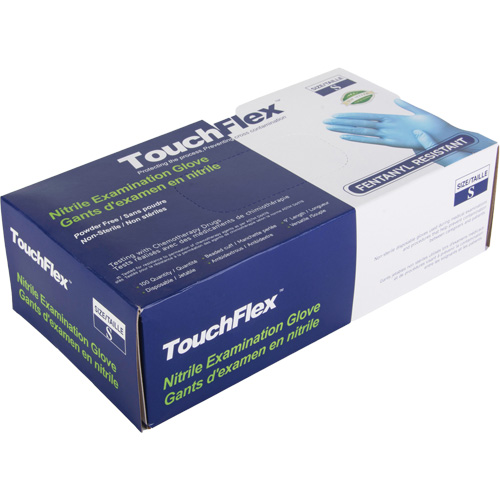Puncture-Resistant Medical-Grade Disposable Gloves, Medium, Nitrile, 4.5-mil, Powder-Free, Blue, Class 2 -  