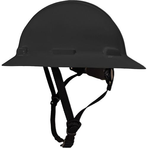 LIDGUARD&reg; Full Brim Hardhat with Chinstrap, Meets CSA Type 1, Ratchet Suspension, Non-Vented - Dentec 14LIDCSFR1-BLK