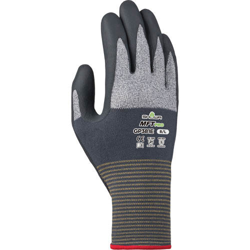 MFT PRO 381 Ultra-Lightweight Gloves, 8/Large, Nitrile Coating, Microfibre Shell - Showa GP381EL-08