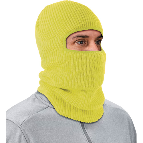 Masque balaclava pour cong&eacute;lateur en tricot c&ocirc;tel&eacute; &agrave; 2 couches N-Ferno, Acrylique, Vert lime haute visibilit&eacute; - Ergodyne 16966