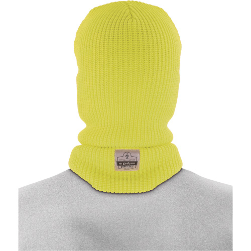 Masque balaclava pour cong&eacute;lateur en tricot c&ocirc;tel&eacute; &agrave; 2 couches N-Ferno, Acrylique, Vert lime haute visibilit&eacute; - Ergodyne 16966