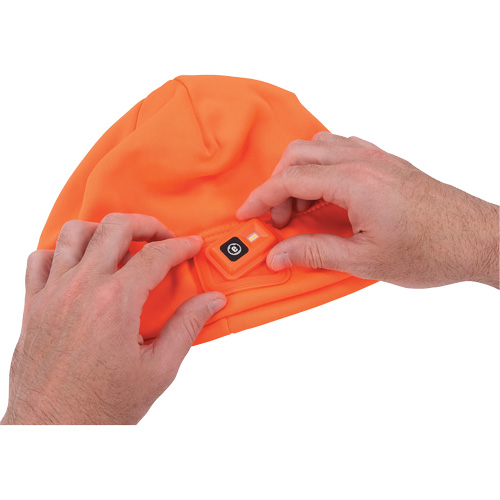 Calotte d'hiver N-Ferno avec lumi&egrave;re DEL rechargeable, Doublure en Molleton, Taille unique, Orange - Ergodyne 16791