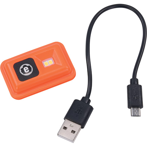 Calotte d'hiver N-Ferno avec lumi&egrave;re DEL rechargeable, Doublure en Molleton, Taille unique, Orange - Ergodyne 16791