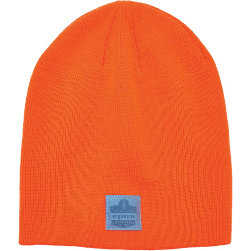 N-Ferno&reg; Rib Knit Winter Hat, Acrylic Lining, One Size, Orange - Ergodyne 16814