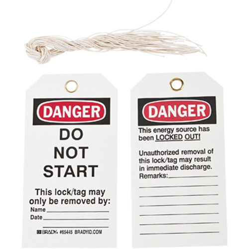 Lockout Tags, Plastic, 3" W x 5-3/4" H, English - Brady 66057