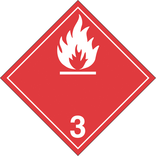 Flammable Liquids TDG Placard, Adhesive Vinyl - Incom Top Tape & Label TT300PS