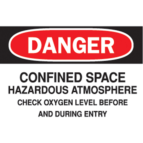 "Confined Space" Sign, 10" x 14", Plastic, English - Accuform NMC MCSP078VP