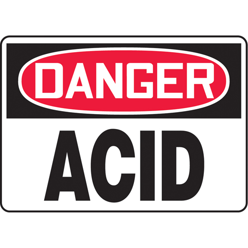 "Acid" Sign, 7" x 10", Plastic, English - Accuform NMC MCHL189VP