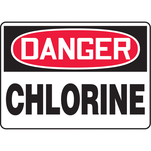 "Chlorine" Sign, 10" x 14", Aluminum, English - Accuform NMC MCHL194VA