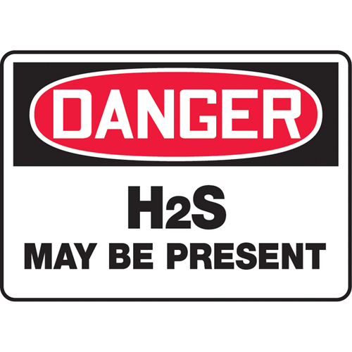 Enseigne  H2S May Be Present , 10" x 14", Aluminium, Anglais - Accuform NMC MCHL038VA