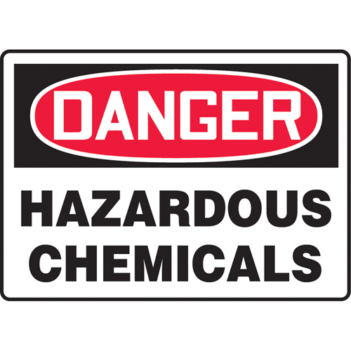 Enseigne  Hazardous Chemicals , 7" x 10", Aluminium, Anglais - Accuform NMC MCHL091VA