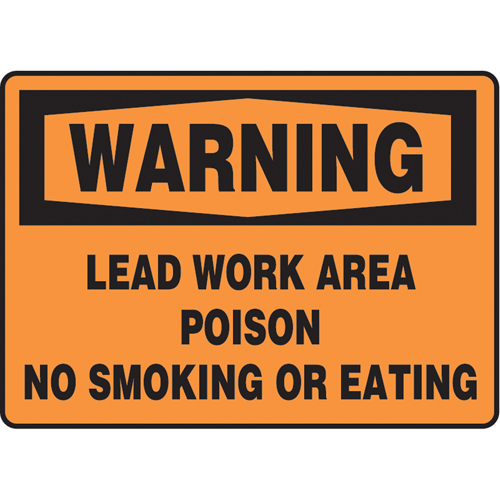 "Lead Work Area" Sign, 10" x 14", Vinyl, English - Accuform NMC MSMK027VS