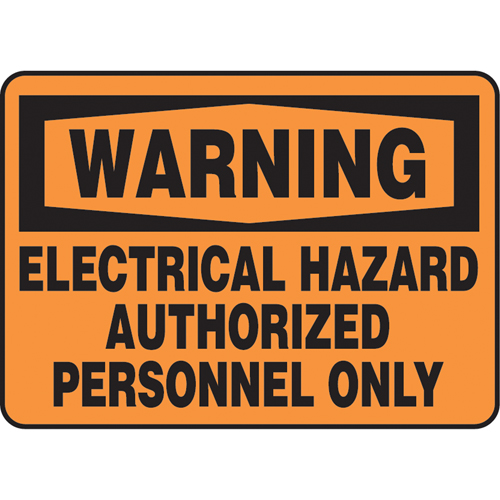 "Electrical Hazard" Sign, 7" x 10", Aluminum, English - Accuform NMC MELC312VA