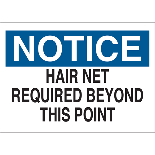 "Hair Net Required" Sign, 10" x 14", Vinyl, English - Accuform NMC MPPE888VS