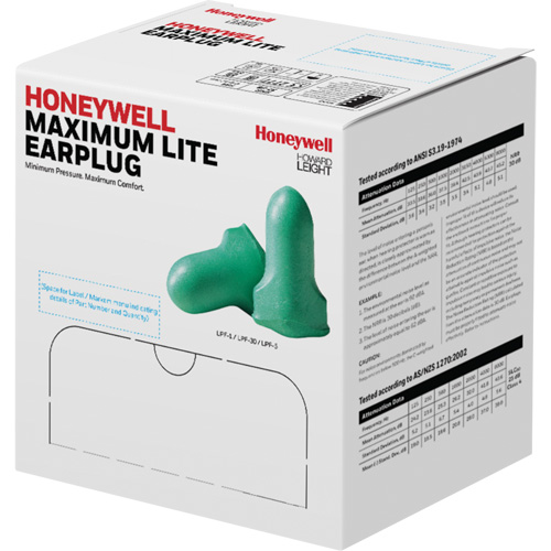 Bouchons d'oreilles en mousse &agrave; basse pression Maximum Lite de Howard Leight, Vrac - Boîte - PIP Global Safety LPF-1