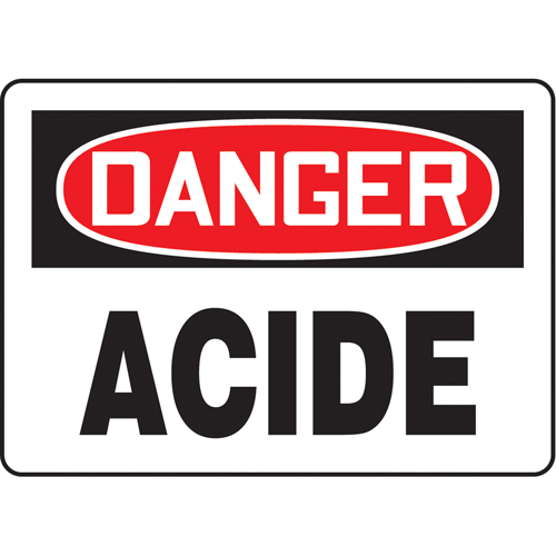 "Acide" Sign, 10" x 14", Vinyl, French - Accuform NMC FRMCHL190VS