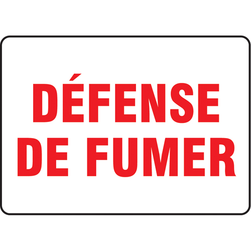Enseigne  D&eacute;fense de fumer , 10" x 14", Aluminium, Français - Accuform NMC FRMSMK545VA