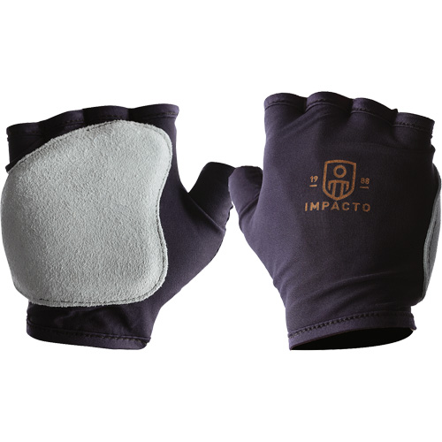 Gants antichocs sans doigts, main droite, Petit, Paume en Cuir refendu, Poignet &agrave; enfiler - Impacto 501-10S-R