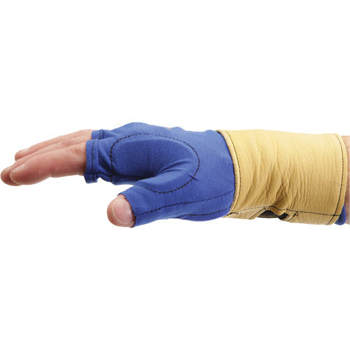 Fingerless Glove Liner with Wrist Restrainer - Right Hand, Size Medium, Poly-Cotton Palm - Impacto 714-20M-R