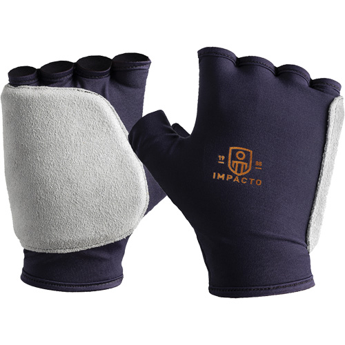 Palm and Side Impact Glove Liner-Left, Large, Grain Leather Palm, Slip-On Cuff - Impacto 523-14L-L