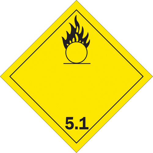 Oxidizer TDG Placard, Plastic - Brady 09052R