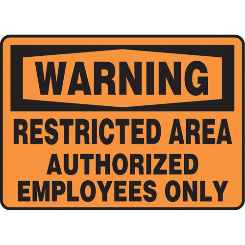 Enseigne  Restricted Area , 7" x 10", Aluminium, Anglais - Accuform NMC MADM319VA