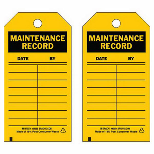 &eacute;tiquettes de rapport d'inspection, Polyester, 3" la x 5-3/4" h, Anglais - Brady 86559