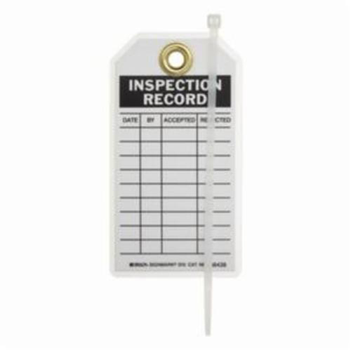 &eacute;tiquettes de rapport d'inspection, Polyester, 3" la x 5-3/4" h, Anglais - Brady 86438