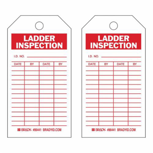 &eacute;tiquettes de rapport d'inspection, Polyester, 3" la x 5-3/4" h, Anglais - Brady 86441
