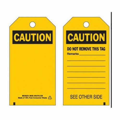 &eacute;tiquettes de s&eacute;curit&eacute; auto-plastifiantes, Polyester, 3" la x 5-3/4" h, Anglais - Brady 86456