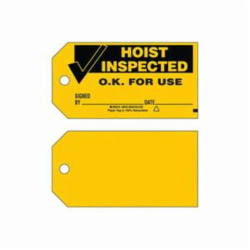 "Hoist Inspected" Tags, Paper, 5-3/4" W x 3" H, English - Brady 86762