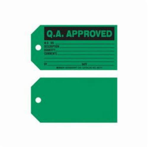 "Q.A. Approved" Production Tags, Paper, 5-3/4" W x 3" H, English - Brady 86771