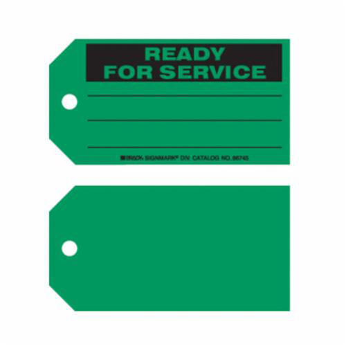 "Ready For Service" Tags, Paper, 5-3/4" W x 3" H, English - Brady 86745