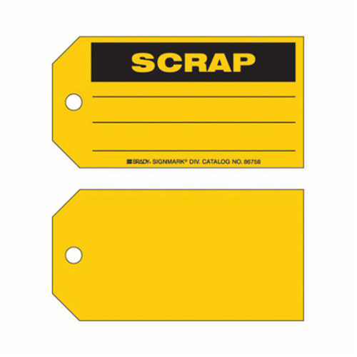 Scrap Material Control Tags, Paper, 5-3/4" W x 3" H, English - Brady 86758