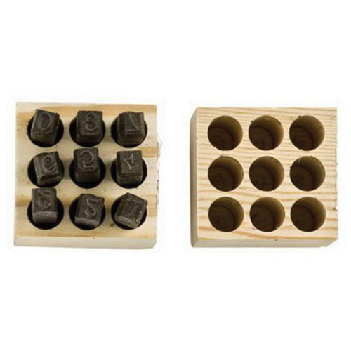 Number Steel Stamp Punch Set, # 4/6/3/2/1/8/9/7/5, 1/4" - Brady 23241