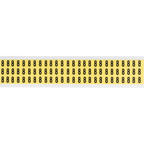 &eacute;tiquettes de lettres et chiffres individuels, 9, 5/8" h, Noir sur jaune - Brady 1520-9