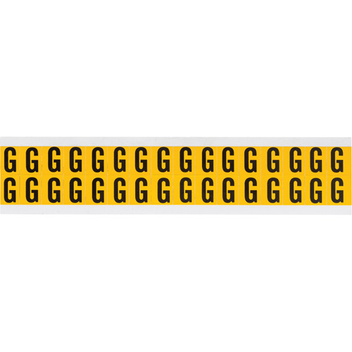 Individual Number and Letter Labels, G, 5/8" H, Black on Yellow - Brady 1520-G