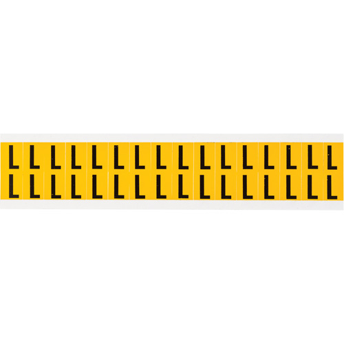 Individual Number and Letter Labels, L, 5/8" H, Black on Yellow - Brady 1520-L