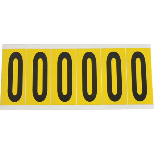 &eacute;tiquette de lettres & chiffres individuels, O, 3" h, Noir sur jaune - Brady 1550-O