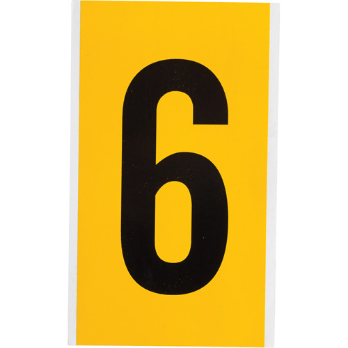 Individual Number and Letter Label, 6, 6" H, Black on Yellow - Brady 1570-6