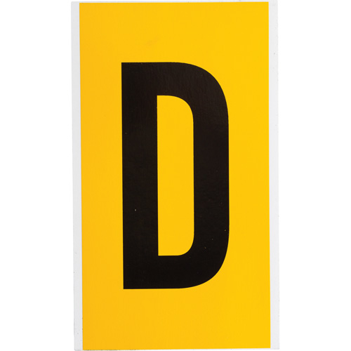 Individual Number and Letter Label, D, 6" H, Black on Yellow - Brady 1570-D
