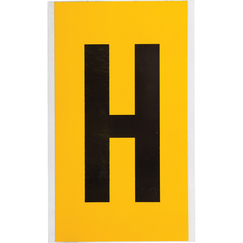 Individual Number and Letter Label, H, 6" H, Black on Yellow - Brady 1570-H