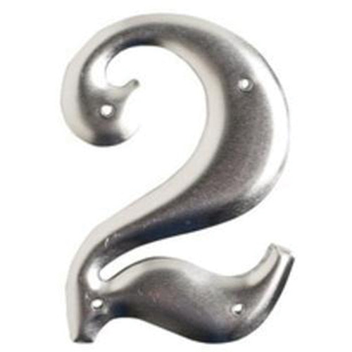 &eacute;tiquettes de lettres et chiffres emboss&eacute;s en aluminium, 2, 3" h, Argent - Brady 1600-2