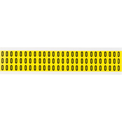 &eacute;tiquettes de lettres & chiffres individuels repositionnables, O, 3/8" h, Noir sur jaune - Brady 3410-O